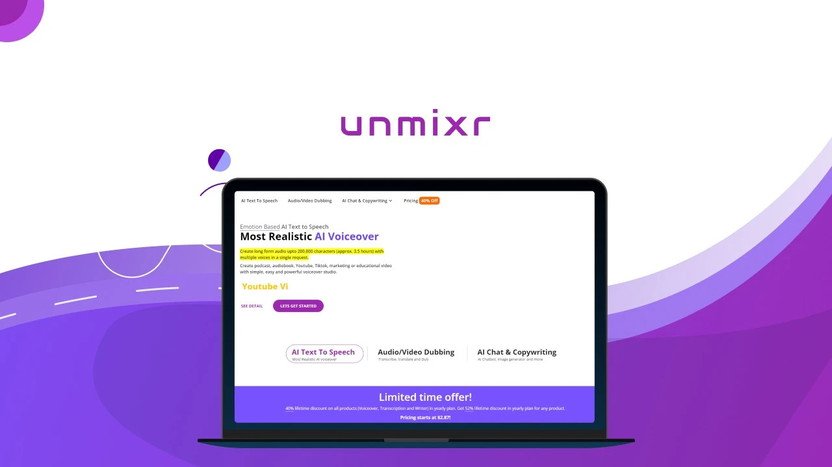 Unmixr Ai - Text to Speech, Speech to Text, Ai Chat(Gpt-4O,Claude-3.5) Lifetime Deal Review