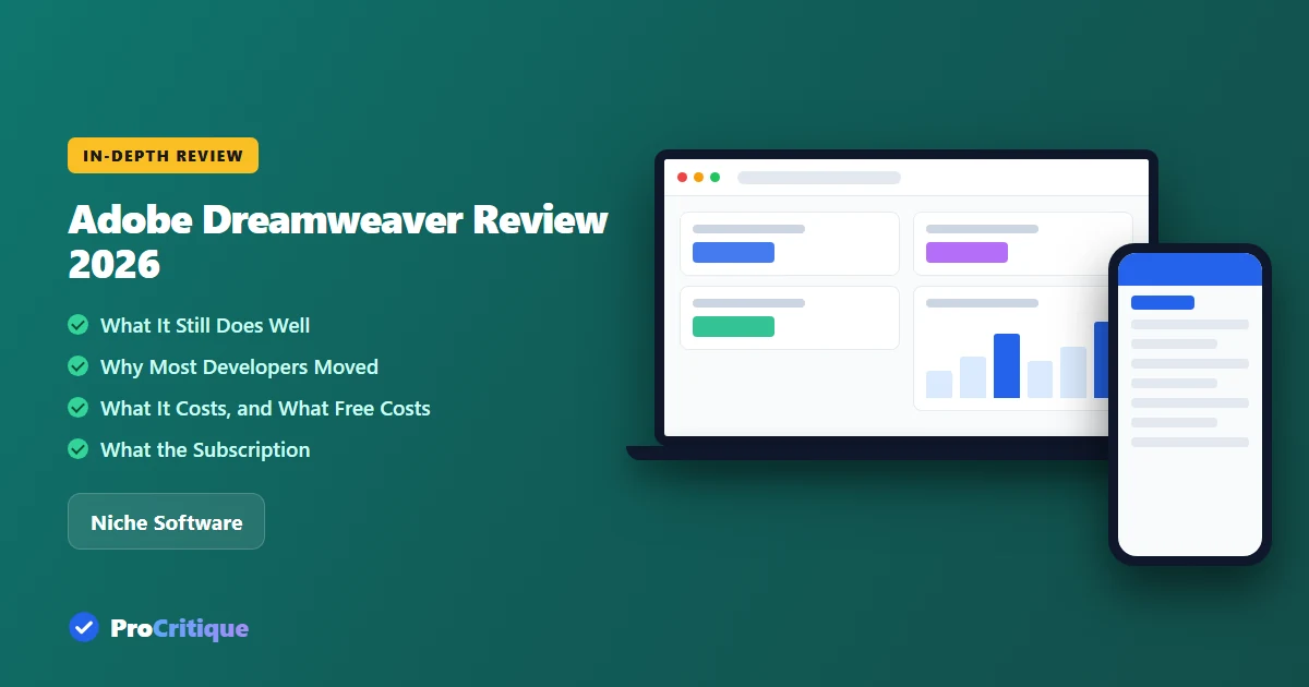 Adobe Dreamweaver Review 2026: Not Dead, But Not Worth Buying