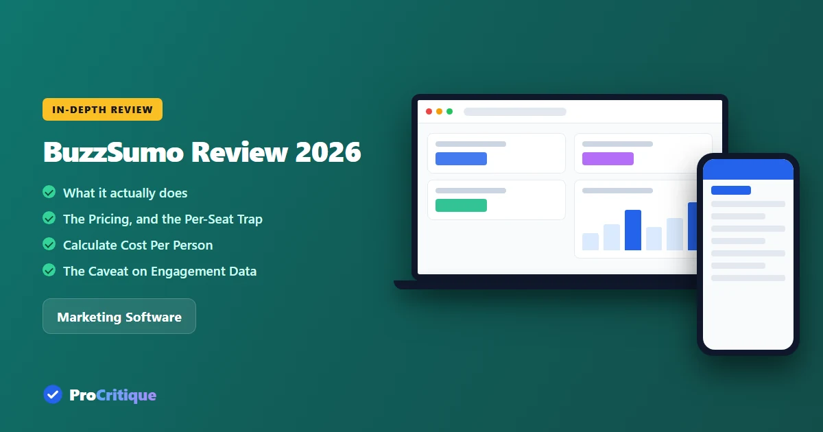 BuzzSumo Review 2026: Priced for Teams, Not for You