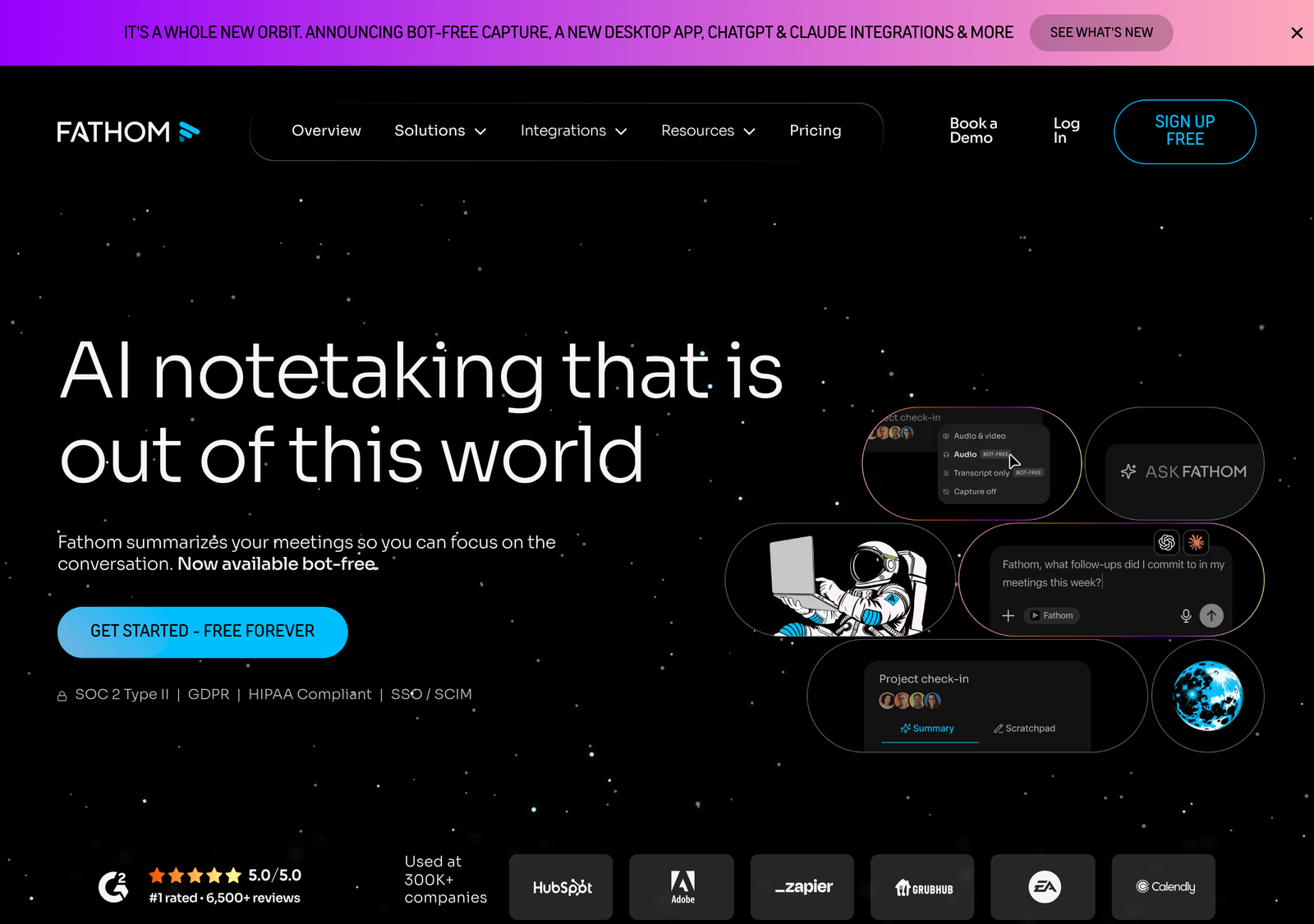Fathom homepage screenshot