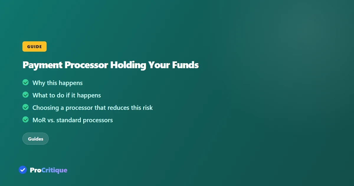Payment Processor Holding Your Funds? Here's What Actually Works