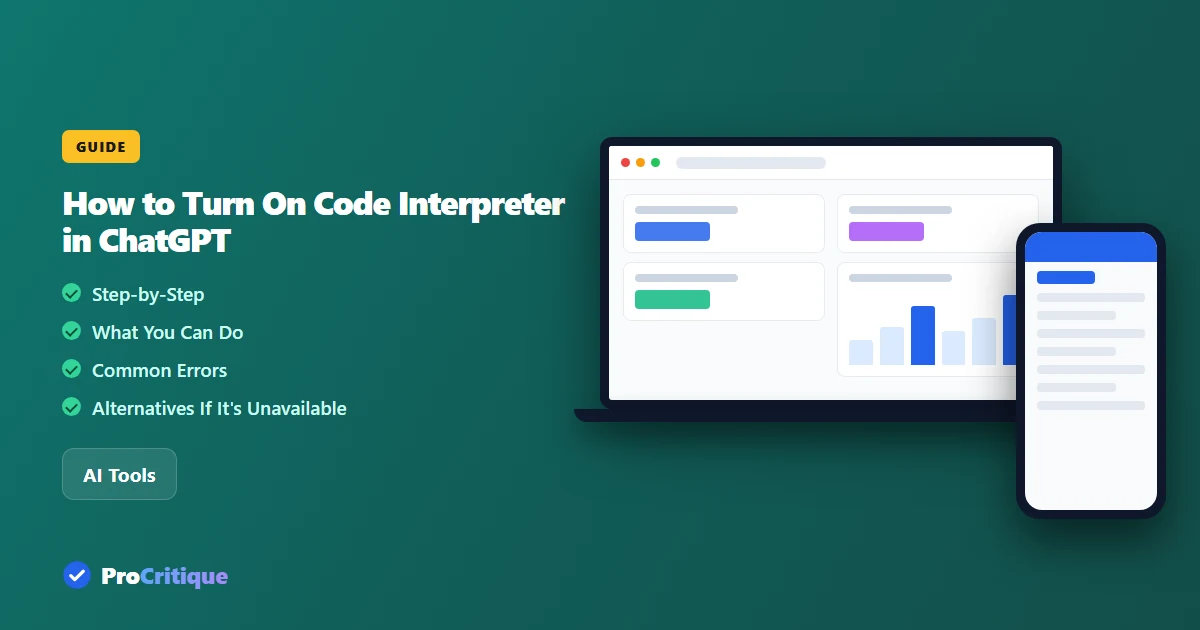 How to Turn On Code Interpreter in ChatGPT