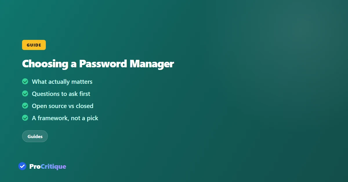 How to Choose a Password Manager