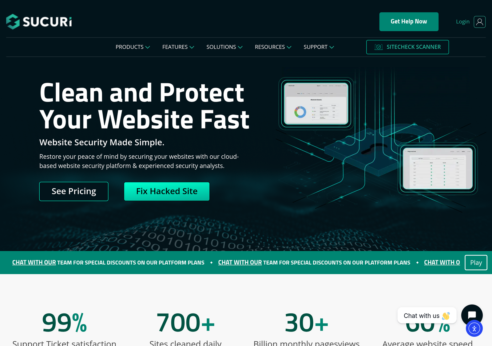 Sucuri homepage screenshot