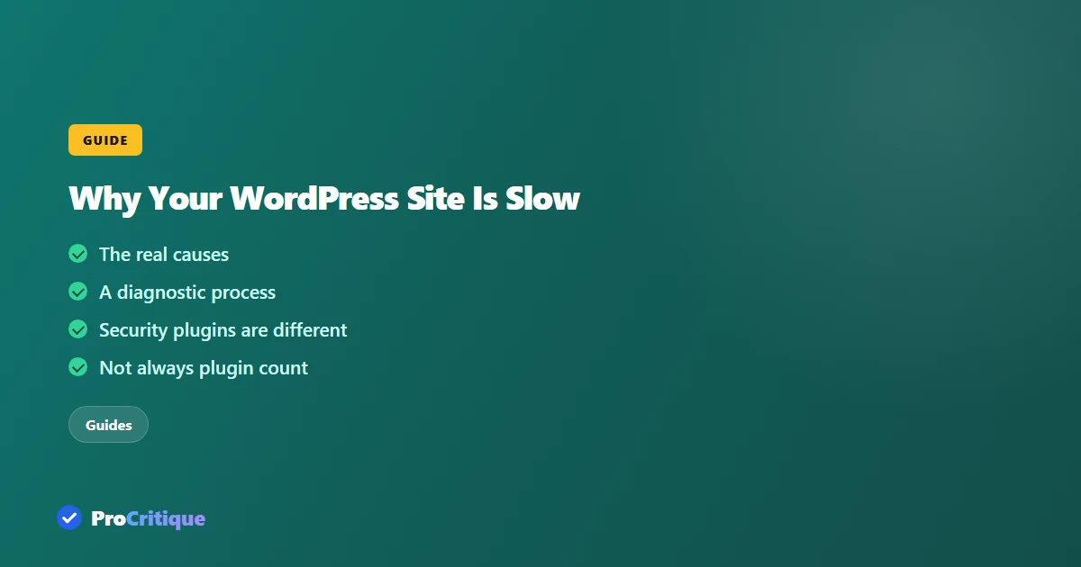 Why Your WordPress Site Is Slow