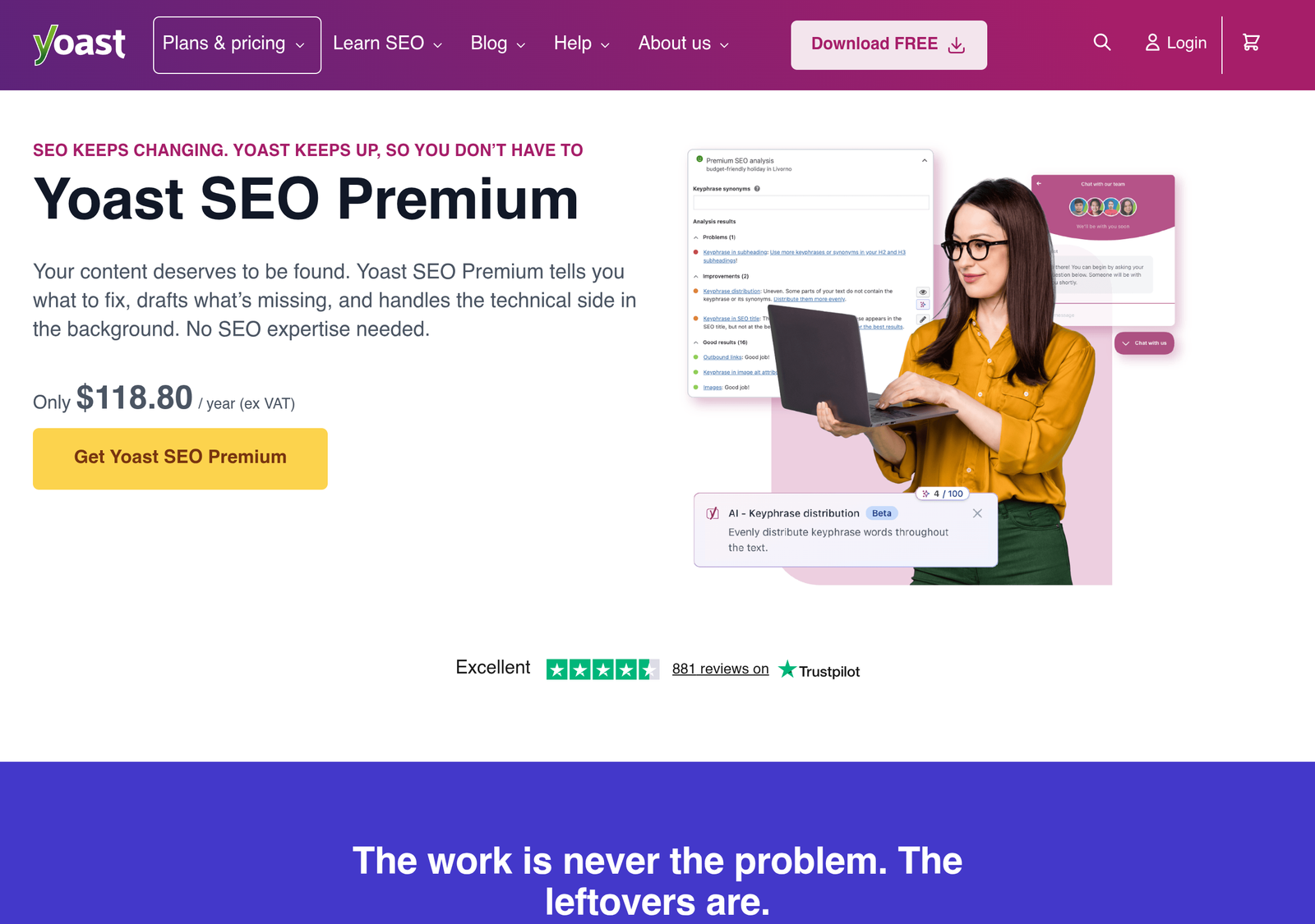 Yoast SEO homepage screenshot