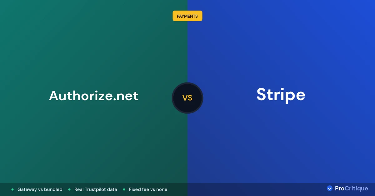 Authorize.net vs Stripe 2026: Gateway-Only Pricing vs All-in-One