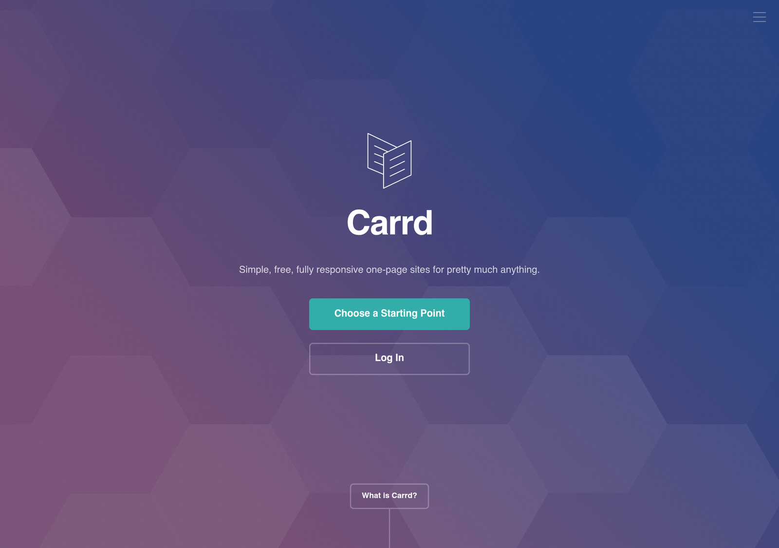 Carrd homepage