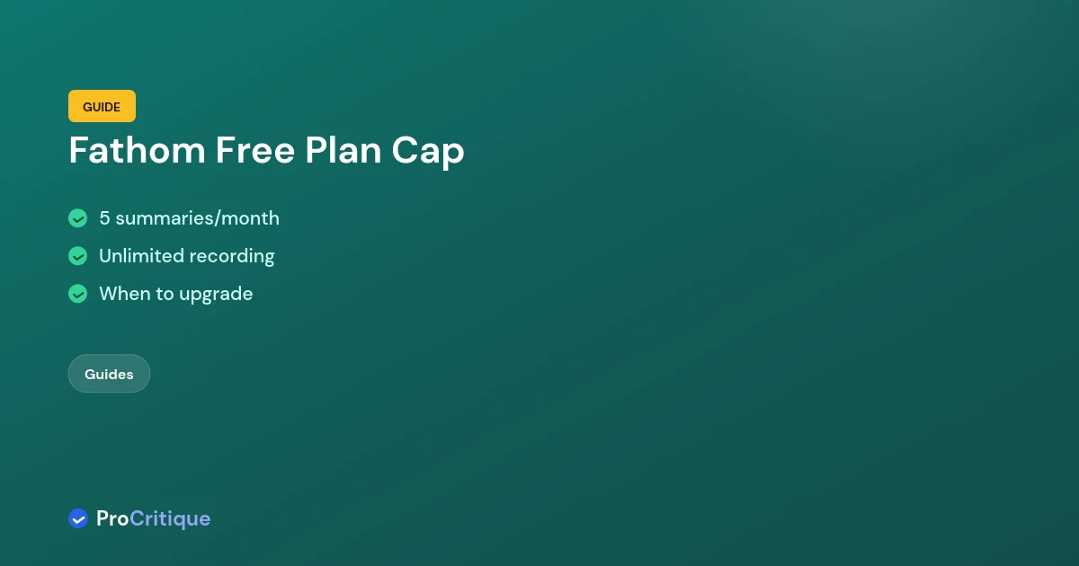 Fathom Free Plan: What the 5-Summary Cap Actually Means
