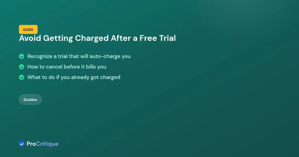 How to avoid getting charged after a free trial ends