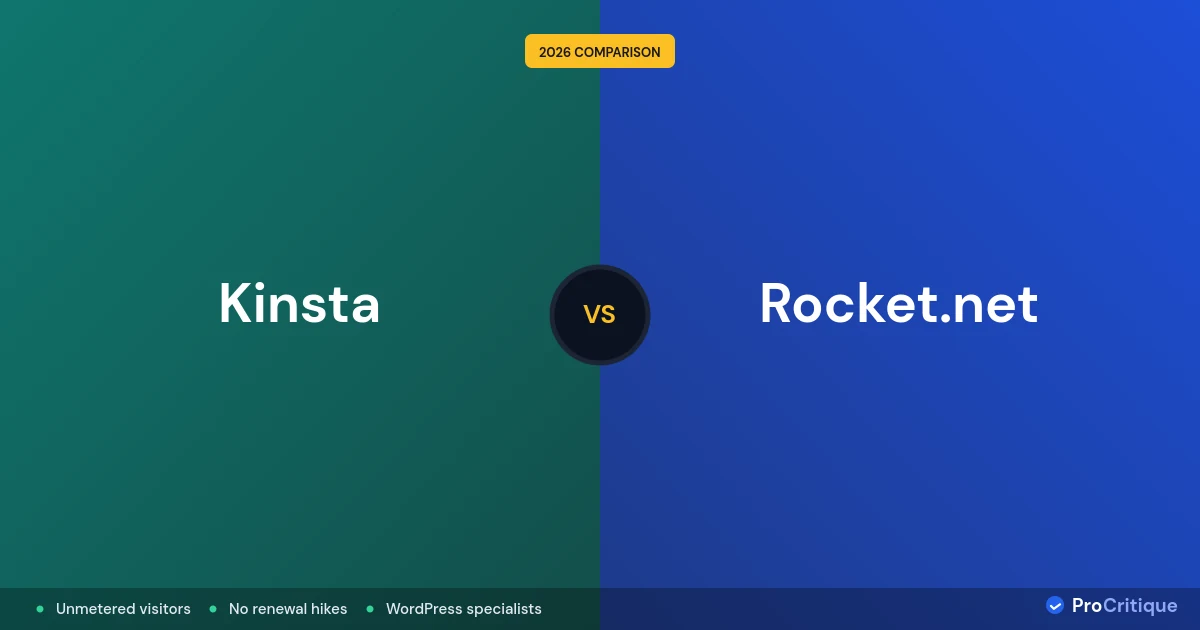 Kinsta vs Rocket.net 2026: Unmetered Visitors vs. Track Record
