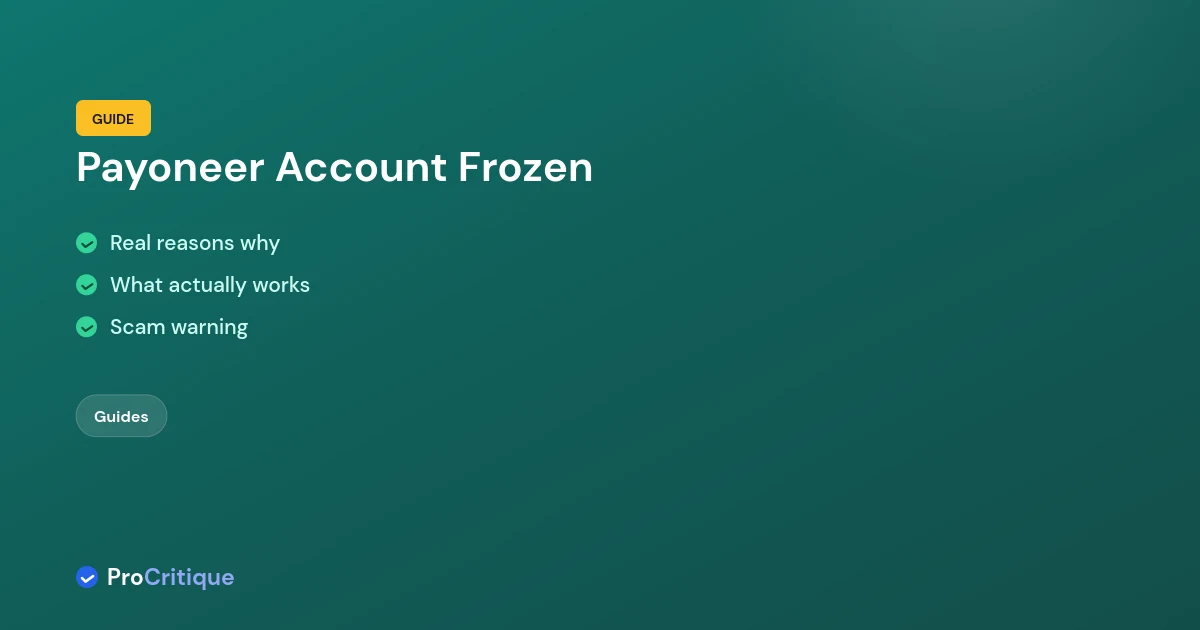 Payoneer Account Frozen or On Hold: What Actually Works
