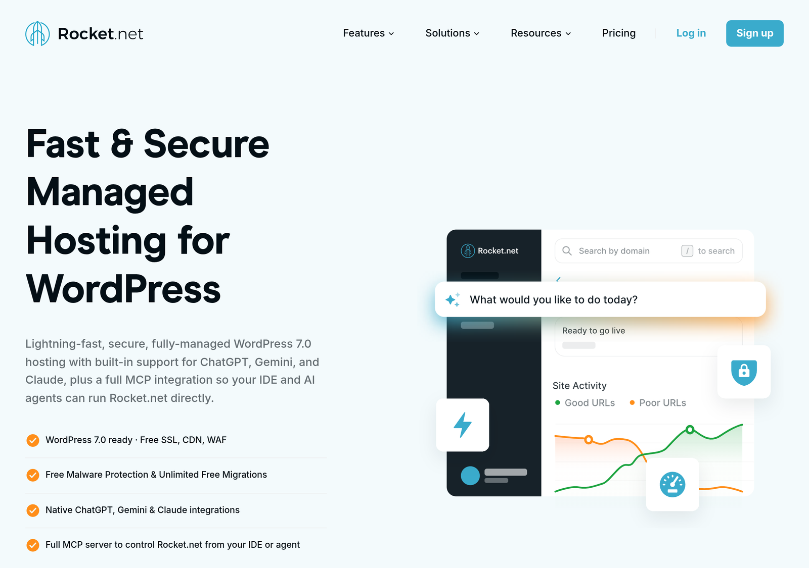 Rocket.net homepage screenshot