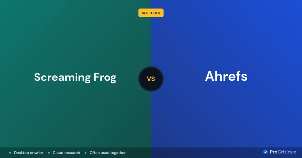 Screaming Frog vs Ahrefs 2026: Two Different Jobs, Not One Choice