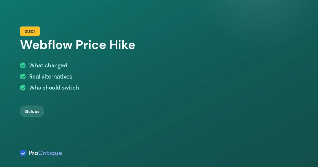 Webflow Raised Prices in 2026: Are These Alternatives Actually Worth Switching To?