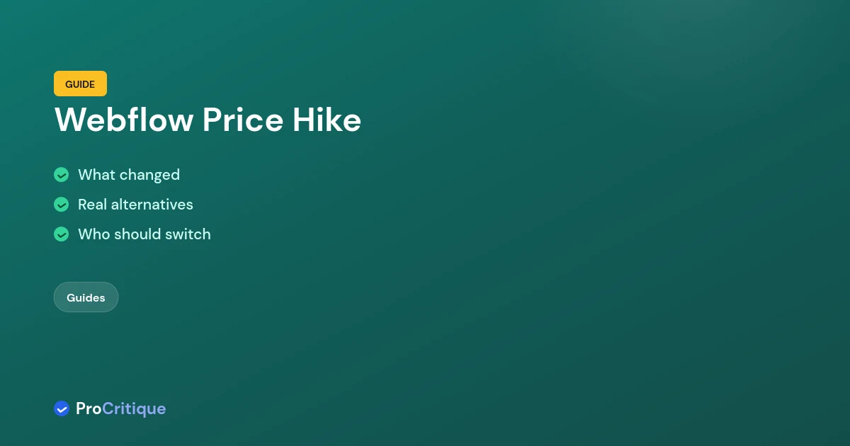 Webflow Raised Prices in 2026: Are These Alternatives Actually Worth Switching To?