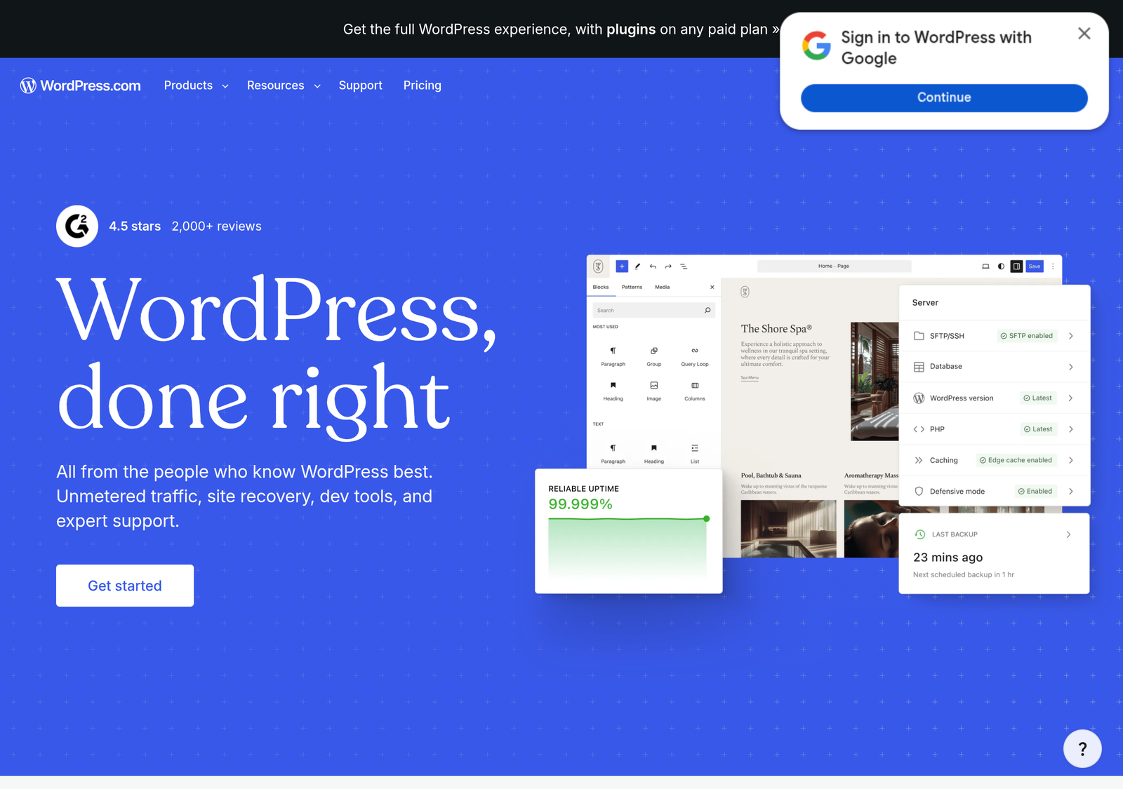 WordPress.com homepage