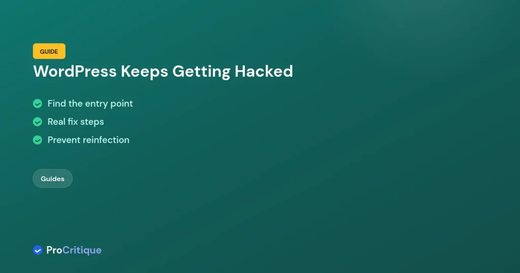 Why Your WordPress Site Keeps Getting Hacked (And How to Actually Fix It)