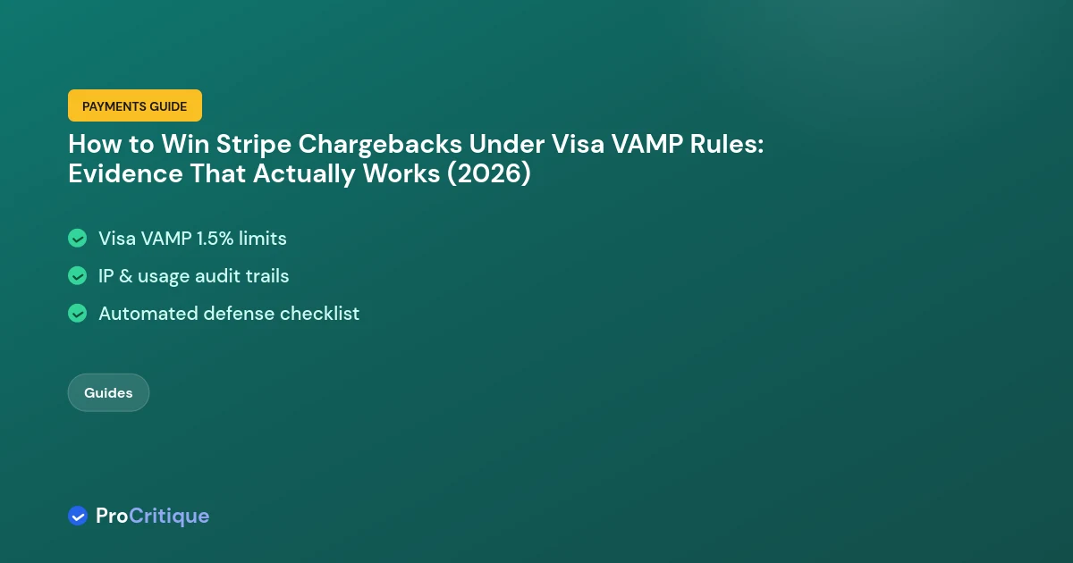 How to Win Stripe Chargebacks Under Visa VAMP Rules: Evidence That Actually Works (2026)